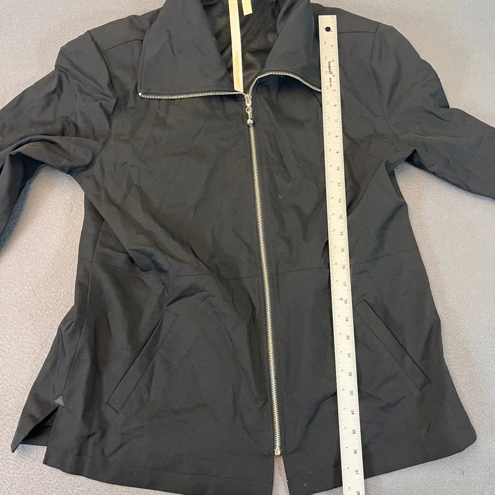 Debra‎ deRoo Black Womens Size Large Zip Up Jacket Windbreaker Shell Vintage Pkt